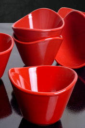 Hermia Juego de 6 Cuencos de Cerámica Roja de 200 cc